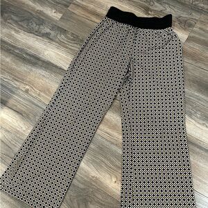 Robert Louis Black and Gold Geometric Wide Leg Pants